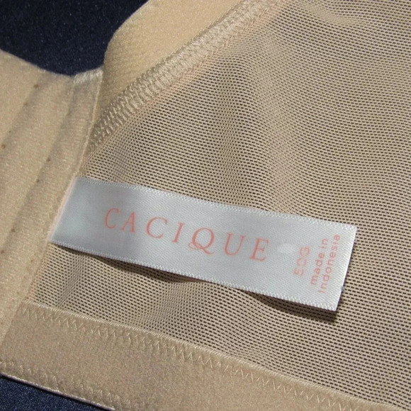 CACIQUE Lace Underlined Underwire Unpadded Tan Bra Size 50G - Picture 4 of 4